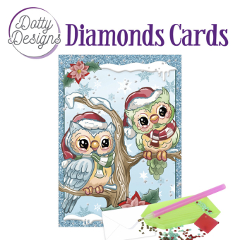 Dotty Designs Diamond Cards - christmas owls